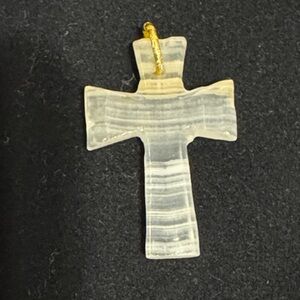 Striped Quartz Cross Pendant